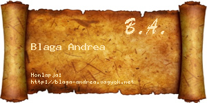 Blaga Andrea névjegykártya